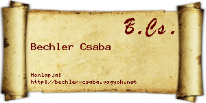 Bechler Csaba névjegykártya