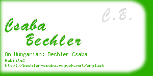 csaba bechler business card